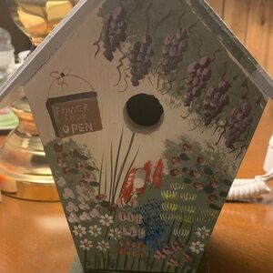 Hand-Painted Floral Birdhouse